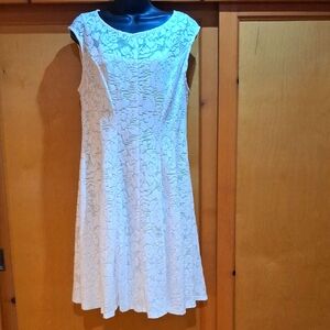 Elegant White Lace Dress By Studio One, Size 16
